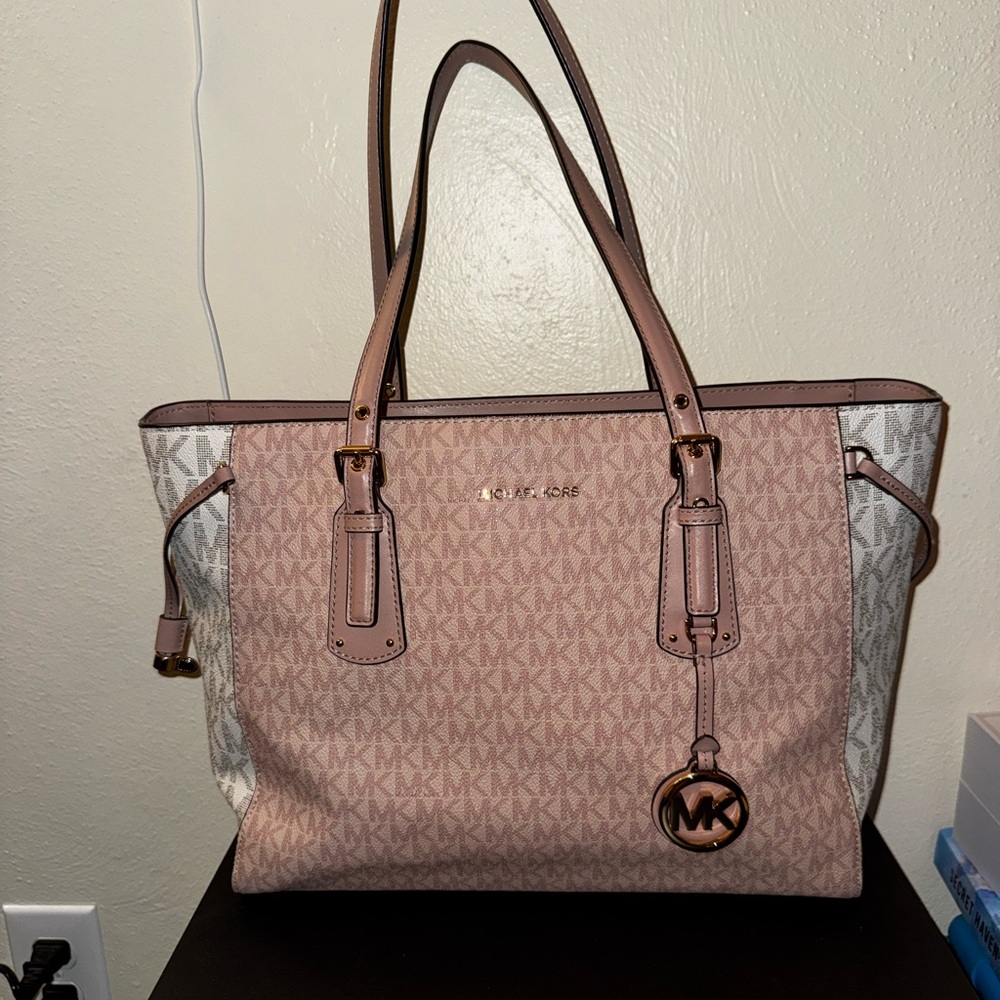 Michael Kors Blush and Cream Signature Tote